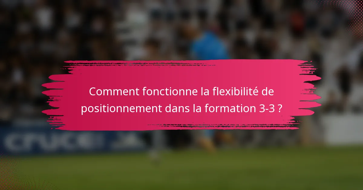 Comment fonctionne la flexibilité de positionnement dans la formation 3-3 ?