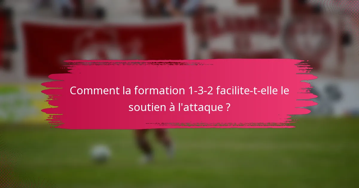 Comment la formation 1-3-2 facilite-t-elle le soutien à l'attaque ?